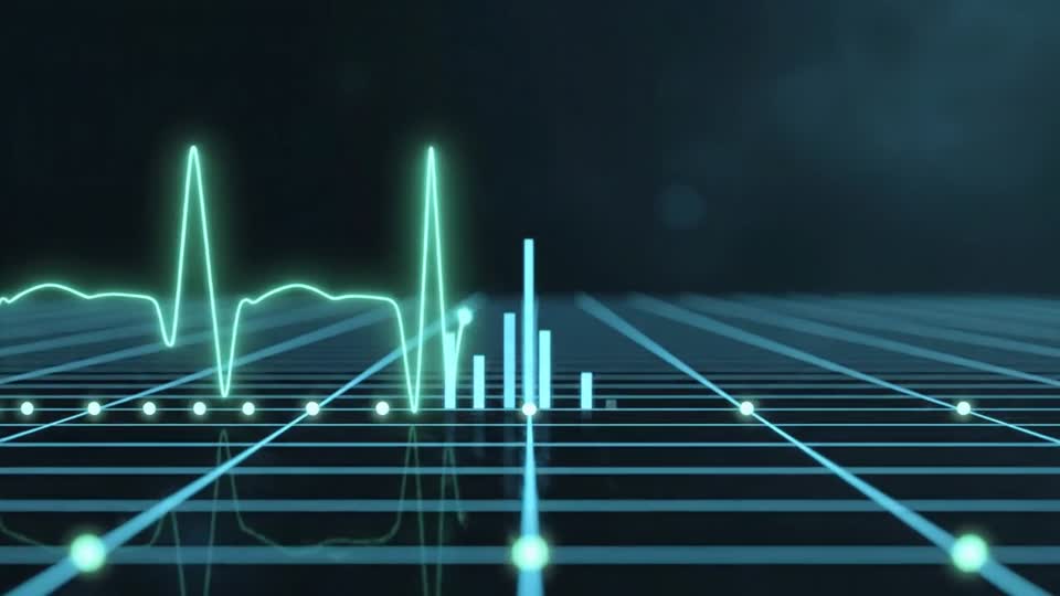 A live telemetry heartbeat waveform across a grid of hosts.
